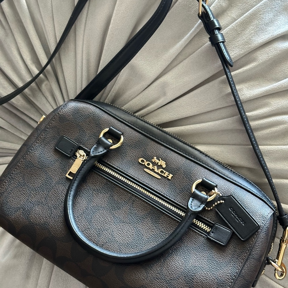 Coach Dark Brown and Black Crossbody Bag